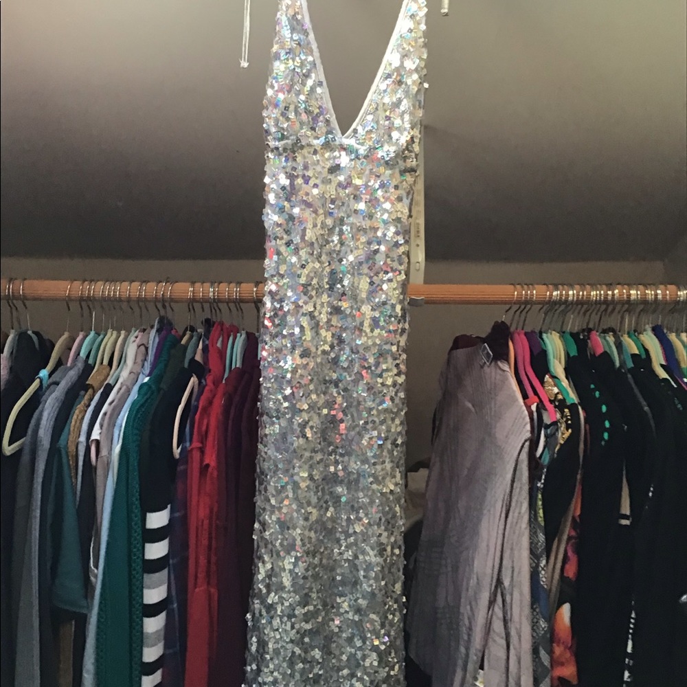 Silver long dress